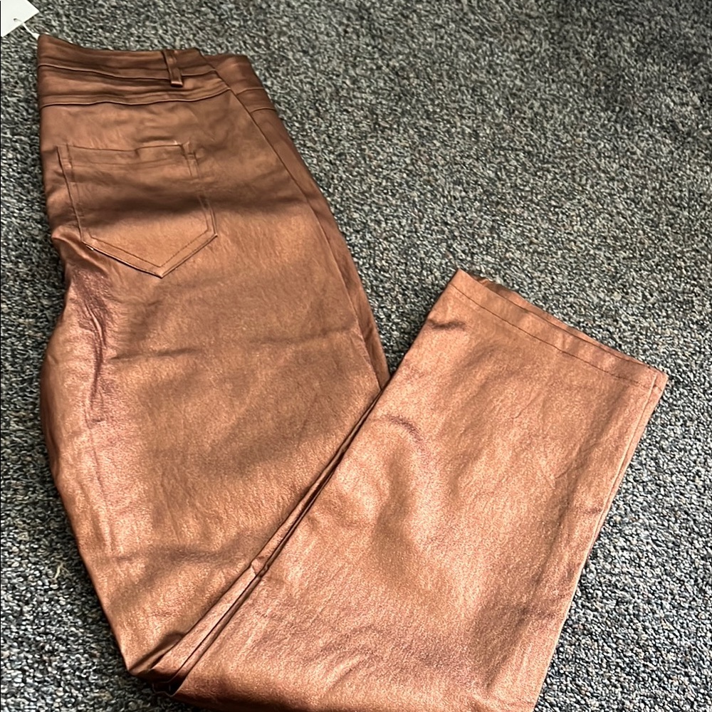 Metallic Copper Women's Pants